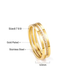 Ason Jewelry 18K Gold Plated Geometric Smooth Oval Rings