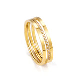 Ason Jewelry 18K Gold Plated Geometric Smooth Oval Rings