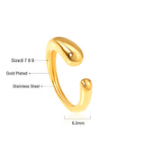 Ason Jewelry 2023 New Water Drops Shape Adjustable Stacker Open Rings Gold Vermeil