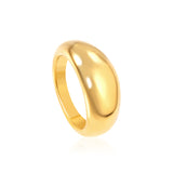 Ason Jewelry Anillos ovalados lisos geométricos chapados en oro de 18 quilates Anillo de cúpula gruesa sólida