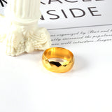 18K Gold Plated Rings Classic Flat Wide Hammer Ring Unisex