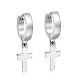 3*12mm Curved Surface Buckle 8*15mm Cross Earrings