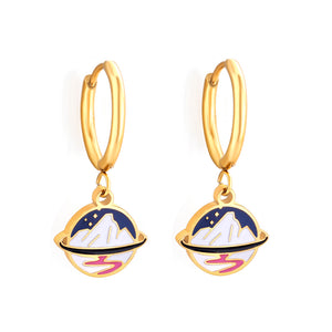 18k Gold-plated Mountains Pattern Earrings