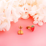 Fashion Stainless Steel Strawberry Stud Earrings