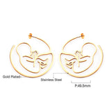 Fashion Stainless Steel Baby Hollow Earrings