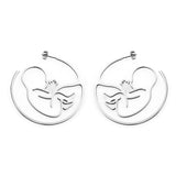 Fashion Stainless Steel Baby Hollow Earrings