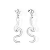 Boucles d'oreilles serpent brossé demi-côté en acier inoxydable