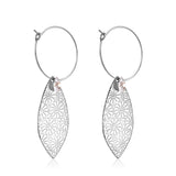 Pendientes con forma de hoja de moda 2022 con diamantes