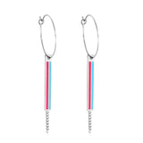 Pendientes De Color Mezclado Rectangulares De Moda Con Pendientes De Cadena