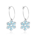 Pendientes De Acero Inoxidable Con Forma De Copo De Nieve