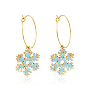 Fashion Stainless Steel Snowflake-shaped Earrings