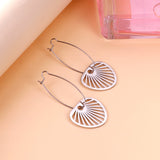 2022 Fashion Stainless Steel Fan-shaped Earrings