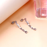 Fashion SMILE Letters With Chain Stud Earrings