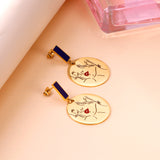 Rectangle+Round Girl Stud Earrings For Women