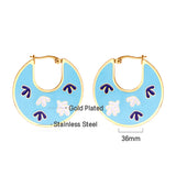 2022 Fashion Leaves Irregular Lake Blue Drop Oil Earrings