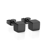 ASON Trendy Square Earrings Smooth Cube Piercing Stud Earring Stainless Steel for Women Girl Geometric Jewelry Accessories