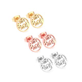 ASON 3pairs Letter LOVE Mixed Color Piercing Stud Earring Sets Stainless Steel Wholesale Fashion Jewelry For Women Party