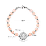 ASON Beaded Crystal Round Jesu Pendants Bracelets & Bangles For Women Girl Stainless Steel Beads pulseira Bracelets Party