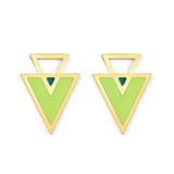 Geometric Acrylic New Design Green Triangle Earrings Square Blue Yellow Round Shape Exquisite Pendientes Fashio