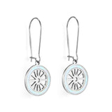 ASON – boucles d'oreilles en forme de roue, avec coquille blanche, couleur or, Piercing en acier inoxydable pour femmes, tendance, fête de bureau