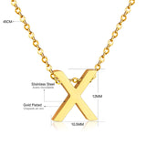 ASON Delicate Classic Style Initial 26 Letters Alphabet Chain Pendant Necklace Stainless Steel Gold Color Jewelry Chokers