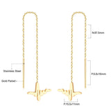 Simple Tassel Linear Chain Long Drop Earrings For Women Girl Geometric Star Hanging Ear Line Japan Korean Jewelry 2022