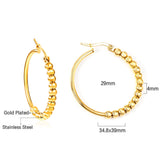 Minimalist Stainless Steel Hoop Earrrings for Women Gold Color Metal Circle Earrings Vintage Girls Party Jewelry Gifts