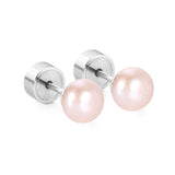 ASON – boucles d'oreilles Piercing en perles d'eau douce, couleur blanc/rose, couleur argent, acier inoxydable, pour filles et femmes, cadeau en gros 