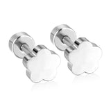 ASON Flower Screw Stud Earrings Newest Trendy Style Gold Color Stainless Steel Dangler for Women/Girl Accessories Mujer