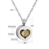 ASON Heart Cubic Zirconia Round Pendants Stainless Steel Chains Necklace Gold Color Accessories Wholesale Daily Wear Choker