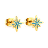 Pendientes de mano de Hamsa para niños, pendientes quirúrgicos con forma de ala, corazón, dijes rosas, Piercing chapado en oro, bonitos brincos, regalos para niñas y mujeres