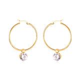 ASON – boucles d'oreilles rondes avec zircone cubique, Style classique, cercle en acier inoxydable 2022, bijoux de fête à la mode 