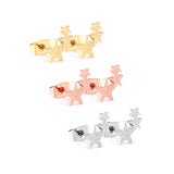 ASON 3pairs Letter LOVE Mixed Color Piercing Stud Earring Sets Stainless Steel Wholesale Fashion Jewelry For Women Party