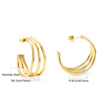 Minimalist Stainless Steel Hoop Earrrings for Women Gold Color Metal Circle Earrings Vintage Girls Party Jewelry Gifts