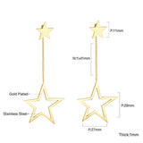 New Crystal Stars Coin Long Tassel Dangle Earrings For Women Girls Stainless Steel Trending Korean Fashion Jewelry