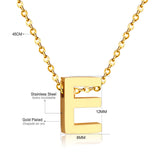 ASON Delicate Classic Style Initial 26 Letters Alphabet Chain Pendant Necklace Stainless Steel Gold Color Jewelry Chokers