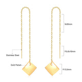 Long Chain Tassel Earrings Women's Gold Color Stainless Steel Drop Earrings Korean Fashion Party Jewelry Wholesale