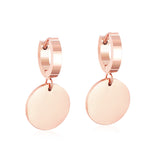 ASON élégant pendentif rond en acier inoxydable boucles d'oreilles pour femmes filles suspendus boucle d'oreille Simple bijoux cadeau de fête 