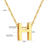 ASON Delicate Classic Style Initial 26 Letters Alphabet Chain Pendant Necklace Stainless Steel Gold Color Jewelry Chokers