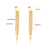 Long Chain Tassel Earrings Women's Gold Color Stainless Steel Drop Earrings Korean Fashion Party Jewelry Wholesale