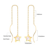 Simple Tassel Linear Chain Long Drop Earrings For Women Girl Geometric Star Hanging Ear Line Japan Korean Jewelry 2022