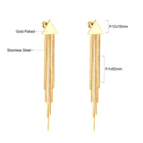 Long Chain Tassel Earrings Women's Gold Color Stainless Steel Drop Earrings Korean Fashion Party Jewelry Wholesale