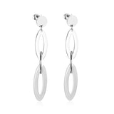 ASON Pendientes colgantes de acero inoxidable a la moda para mujeres y niñas, pendientes de gota llamativos, joyería geométrica, regalo de fiesta 