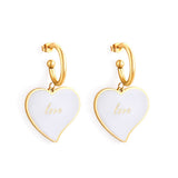 New Design 2022 Exquisite Heart Shape Dangle Earrings Hoop Drop Earrings Green Acrylic Vintage pendientes For Women