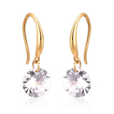 ASON – boucles d'oreilles rondes en zircone cubique pour femmes/filles, en acier inoxydable, couleur or, bijoux à la mode, cadeau de mariage 