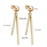 ASON Long Line Link Chain Imitation Pearl Dangle Earrings for Women Gold Color Cross Earrings Female Bijoux Pendientes