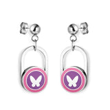 Egirls Jewelry On Ears Oval Shape Trendy Products Gifts For Girls/Woman Cute Pink Butterfly Earrings Heart Dangles