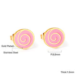 Candy Color Lollipop Stud Earrings For Kids Girl Cute Sweet Stainless Steel Anti Allergy Ear Jewelry Birthday Gifts