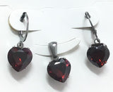 Juegos de joyas para mujer de lujo con forma de corazón, pendientes de circonia AAA colgantes con collar con colgante estético de Hada del corazón 