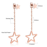 New Crystal Stars Coin Long Tassel Dangle Earrings For Women Girls Stainless Steel Trending Korean Fashion Jewelry